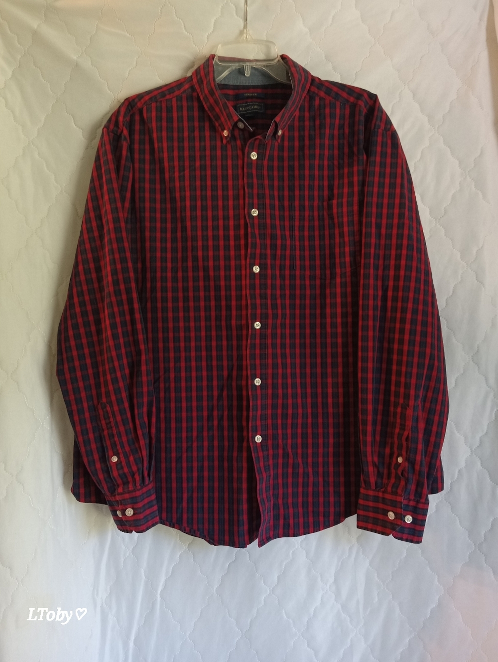 Madison James Red and Black Plaid Button-Down Shirt